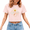 1-Pink, variant on Women's T-Shirt Crop Top Minimalist Moon Graphic Tee Short Sleeve Round Neck Trendy Summer Tops