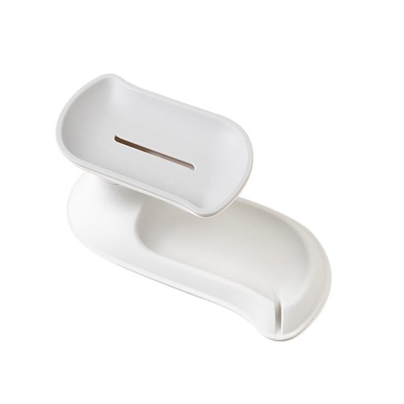 360° Rotating Soap Tray – Double-Layer Drainage Design for Showers, Durable ABS Plastic with Easy-Clean Base