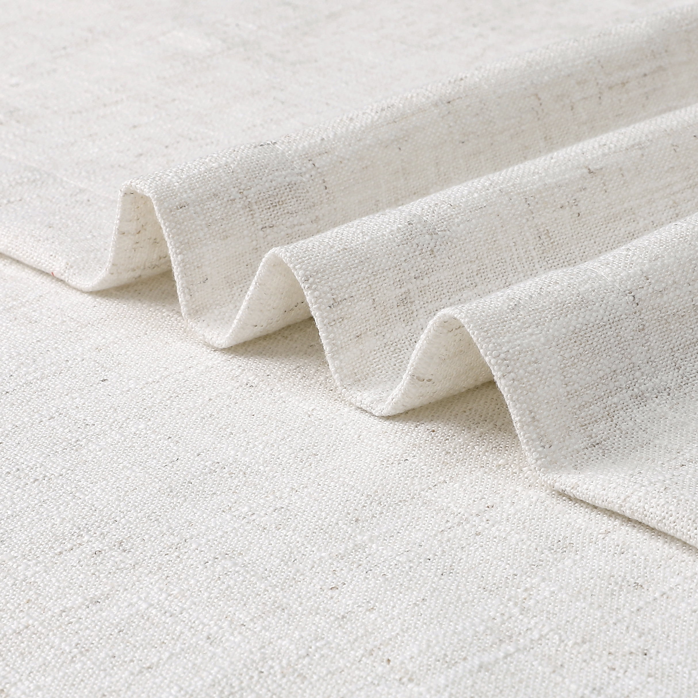AZZCIA White Linen Light Filtering Grommet Curtain Panels for Bedroom, 2 Panels, 54"W x 84"L