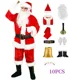 thumbnail image 3 of Disfraz de Papá Noel de piel verde para Navidad y Año Nuevo, disfraz de Papá Noel, ropa familiar, atuendo divertido para Navidad, conjunto para fiesta de carnaval de Año Nuevo, 3 of 5