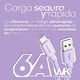 thumbnail image 4 of Cable Tipo C 1m Usb Tejido Tpe Carga Rápida Wekome WDC-03A Color Lavanda, 4 of 6