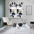 thumbnail image 5 of Abstract Color Block Kitchen Curtains Valances and Tiers Set of 3 Nordic Bohemian Tier Curtains and Valance with Rod Pocket for Small Windows, 27.5"x24", 5 of 9