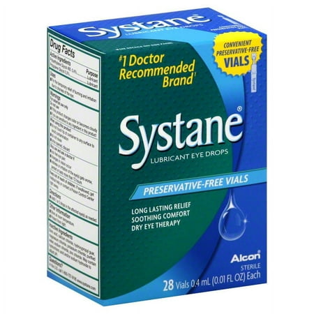 Systane Lubricating Dry Eye Relief Eye Drops for Daily Use, 28 Vials