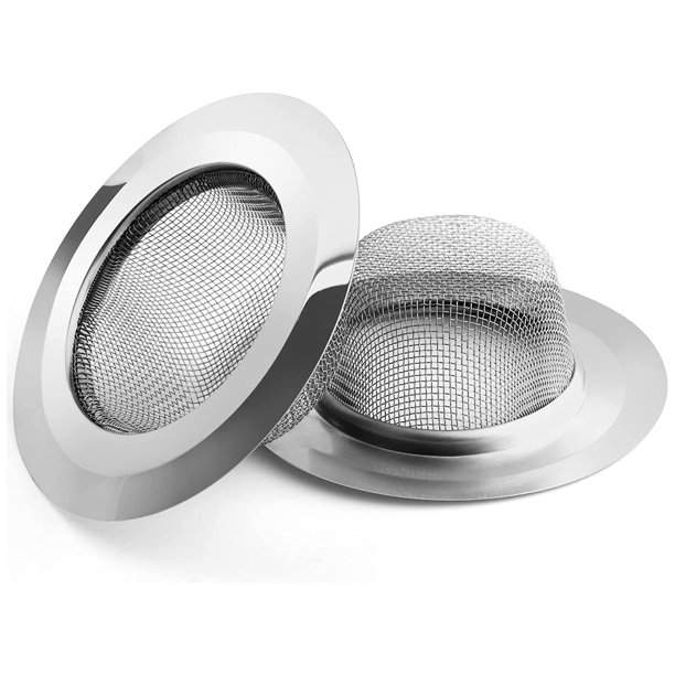 2 coladores de fregadero para la mayoría de las cestas de drenaje de fregadero de cocina, colador de drenaje de fregadero de acero inoxidable, recogedor de alimentos para cocina (coladores)