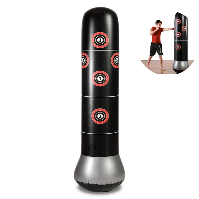 Inflatable Standing Punching Bag Adult Punching Bag Children 160Cm Free Standing Boxing Partner Boxing Trainer Fitness Decompression Sandbags Kick Fight Training