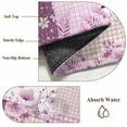 thumbnail image 6 of Round Area Rug 5 Ft, Boho Purple Flowers Washable Non-Slip Circle Carpet for Living Room/Bedroom, Spring Floral Botanical Patchwork Vintage Low-Profile Runner Mats Collection Rugs for Indoor, 6 of 8