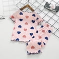 thumbnail image 7 of HIPYLO 2 Piece Sets Girls Loungewear Outfits Cute Ruffle Trim Toddler Girl Summer Casual Clothes Set Crew Neck Tshirts and Shorts/Pants Girls Clothes, 7 of 7