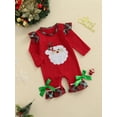 thumbnail image 3 of goowrom Christmas Jumpsuit Santa Claus  Plaid Pattern Romper with Bows, 3 of 8