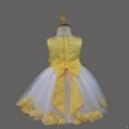 thumbnail image 4 of TTAO Kids Girls Tulle Rose Floral Petals Flower Girl Dress Wedding Bridesmaid Pageant Dress with Bow Tie Sash Yellow 10, 4 of 7