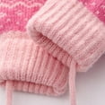 thumbnail image 4 of Krdevn Girls Snowflake Knit Mittens Anti Lost String Toddler Winter Thermal Mittens Size:2-6 Years, 4 of 6