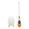 thumbnail image 3 of Escobilla de baño limpiador de inodoro con soporte para cepillos, mango largo, Limpieza Profunda, montado en la pared, bonitos y flexibles, accesorios Pincel blanco, 3 of 9