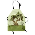 thumbnail image 1 of Tree Apron, Hand Drawn Olive Tree on a Hill Sketch Nature Design Spring, Unisex Kitchen Bib with Adjustable Neck for Cooking Gardening, Adult Size, Pale Green Pale Brown, by Ambesonne, 1 of 4