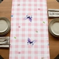 thumbnail image 5 of Table Runners 120 Inches Long Dress Scarves, Spring Farmhouse Coffee/Dining/Kitchen Table Runner for Living Room, Truck Botanical Rose Leaves Butterfly Pink Lattice 13x120 Inch, 5 of 9
