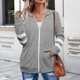 thumbnail image 3 of Women's Sweatshirt Tops Casual Zipper Hoodies Long Sleeve Shirt Hooded Sweatshirts S-XXL, 3 of 4
