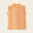 thumbnail image 4 of KHONTS Girls Summer Tank Tops Ruffle Trim Sleeveless Shirts Neck Ribbed Knit Pullover Tops,Size 1-10 Years Orange 120, 4 of 5