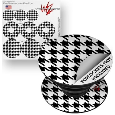 Decal Style Vinyl Skin Wrap 3 Pack for PopSockets Houndstooth Black and White (POPSOCKET NOT INCLUDED) by WraptorSkinz