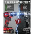thumbnail image 2 of Brushless Power Drill Set, 20V Cordless Drill Driver Kit with 2.0Ah Battery and Charger, 3/8-Inch Metal Chuck, 355 In-lbs Torque, 2-Variable Speed, 26 Position and 22pcs Accessories, 2 of 4