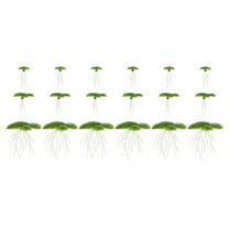 OUNONA Artificial Floating Duckweed Plants Green Plastic for Fish Aquarium Decor 6Pack 1.0In