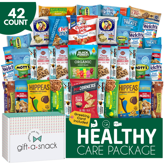 Gift A Snack Healthy Snack Gift Box (42 Count) Granola Bars, Fruit Snacks - Care Package