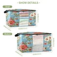 thumbnail image 3 of WOBOGO Red and White Vintage Flowers Clothes Storage 2Pack Foldable Thick Fabric Blanket Organizer Bag with Handle 24.8×16.93×16.17in, 3 of 7