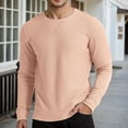 thumbnail image 2 of Mens Polo T-Shirt Long Sleeve Thermal Texture Base Layer Comfort Wear Mens Knit Tops,Khaki,XL, 2 of 9