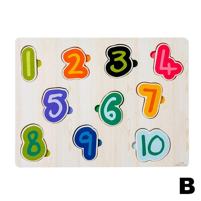 Wooden Puzzle Puzzle Early Education Toys Number Alphabet Puzzle R8J2