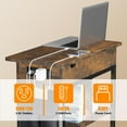 thumbnail image 5 of End Table with Charging Station,Flip Top Side Table with USB Ports and Outlets,Narrow Nightstand Sofa Couch Table Bedside Table with Shelf for Living Room Small Space (Rustic Brown), 5 of 7