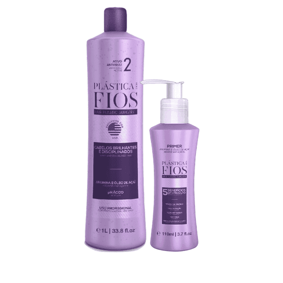 Plastica Dos Fios Progressive Step 2   Primer Protector Thermal Hair Treatment, 1000ml/33.81fl.oz, 2 Piece