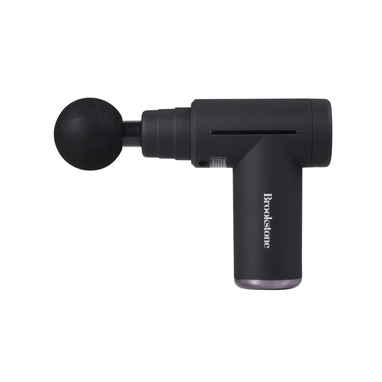 Brookstone Cordless Hot and Cold Percussion Deep Tissue Massager Gun, 6  Intensity Levels