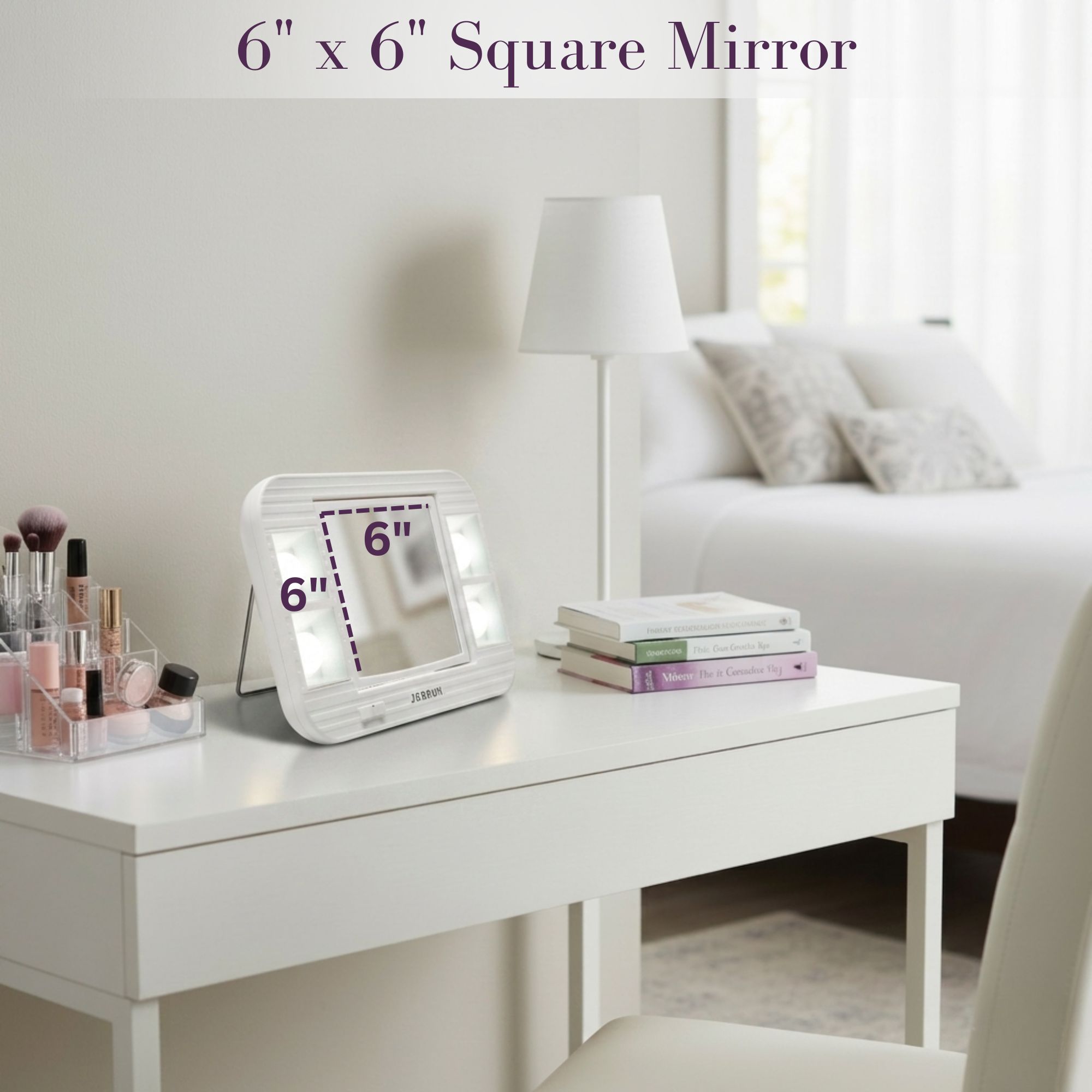 Jerdon Two-Sided Makeup Mirror with LED, 5X-1X Mag photo 6
