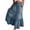 Blue, variant on Flowy Midi Skirt For Women Summer High Waist Tiered Denim Skirt Button Front Ruffled A Line Jean Skirt With Pockets Vintage Casual Style S Blue