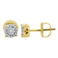 thumbnail image 3 of 10K Yellow Gold Diamond Circle Studs 4 Prong 5.30mm Cluster Earrings 0.13 Ct., 3 of 5