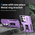 thumbnail image 2 of ELEHOLD for Samsung Galaxy S23 Ultra Heavy Duty Case Shockproof Anti-Scratch with Built-in Magnetic Rotation Ring Holder Stand Case,Rugged Non-Slip Slide Lens Protector Hard Case Cover, purple, 2 of 8