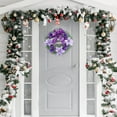 thumbnail image 6 of Christmas Decorations - 12 Inch Artificial Christmas Wreaths with Bows Xmas Ball and Fake Flower - Artificial Winter Wreath for Home Table Wall Window Porch Door Indoor Outdoor Decor(Purple), 6 of 6