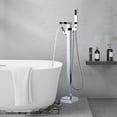 thumbnail image 2 of Wowow Single-Handle Freestanding Tub Faucet with Hand Shower in Polished Chrome, 2 of 8
