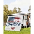 thumbnail image 4 of 4th of July RV Awning Sun Shade Screen 9'X7' 250th Anniversary Mesh Sunscreen Patriotic Star USA Flag Awning Shade Screen with Zipper UV Blocker Completed Kits Outdoor Canopy for RV Motorhome Camper, 4 of 7