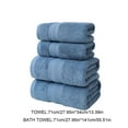 thumbnail image 3 of 4 Piece Premium Towel Set, 2 Bath Towels , 2 Hand Towels , Ring Spun Cotton, Highly Absorbent Towels for Bathroom, Gym, Hotel, and Spa,Blue, 3 of 7