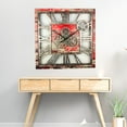 thumbnail image 4 of THE GEARS CLOCK Wall Clock with Real Moving Gears AM-LI_ 24 in Square Red-Lava, 4 of 10