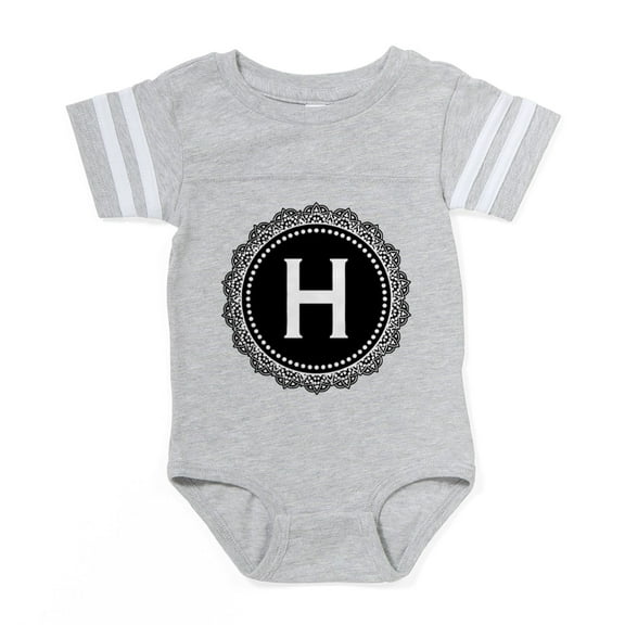 CafePress - Monogram Medallion H - Cute Infant Baby Football Bodysuit