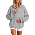 thumbnail image 4 of hotojiny Sweatshirt for Women Fall Zip up Hoodies Lightweight Ruffle Long Sleeve Workout Jackets Fashion Clothing, 4 of 6