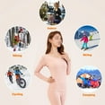 thumbnail image 4 of Conjunto de ropa interior térmica larga para mujer, 2 piezas, forro polar, parte superior e inferior, pijama, color rosa, 4 of 6
