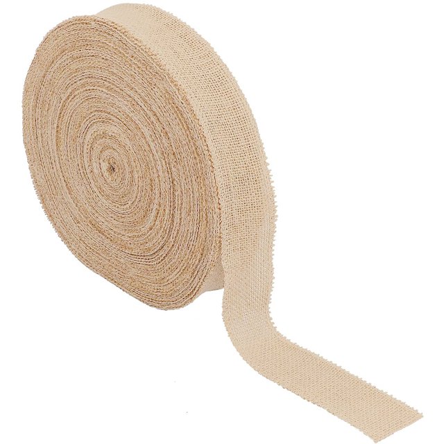 Cinta decorativa KINJOEK de yute de arpillera, 5 cm x 25 m, color natural