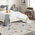 thumbnail image 4 of Birds Rugs for Living Room Bedroom - Floral Rug 3x5 - Flower Carpet for Home Decor - Washable Non Slip Patterned Indoor Small Area Rug - Soft & Low Pile (ZK&807), 4 of 7