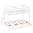 thumbnail image 5 of Zimtown Bunk Bed Twin over Full with 14.57" Height Safety Guardrail, Low Floor Wood Bed Frame , White, 5 of 9