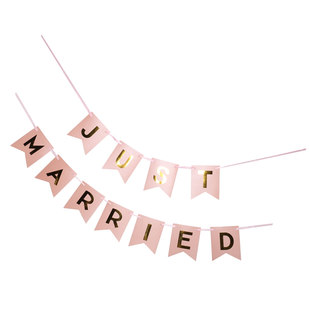 JUST MARRIED Banner Wedding Party Decor Bunting Garland Photo Booth Props US 