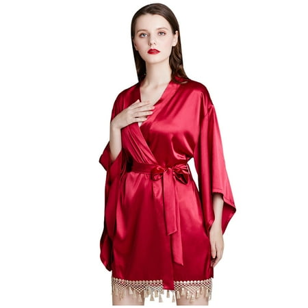 

JDEFEG Womens Fall Pajamas Fashion Stitching Service Home Oreign Pajamas Women s Trade Silk Women s Sleepwear Plus Size Women Gowns with Bust Support Sleepwear Polyester Gold Xl