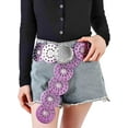 thumbnail image 5 of Disc Belt Western Style Exaggerated Cowboy Disc Belt Metal Buckle Vintage Soft Belt for Women, 5 of 7