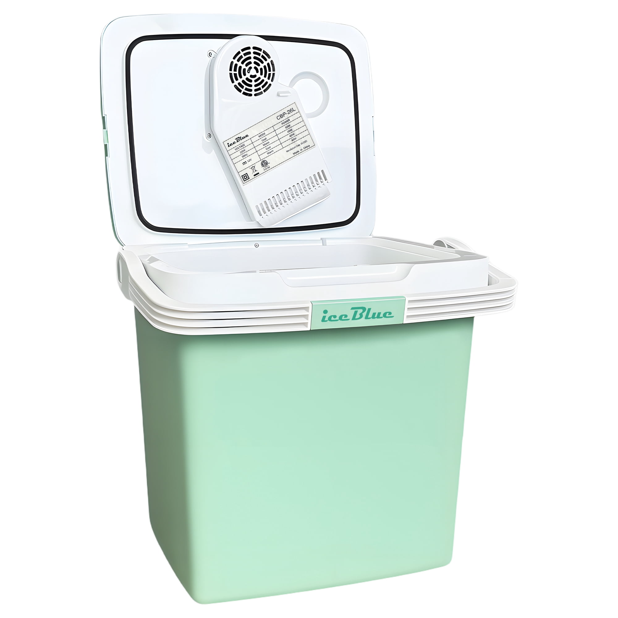 26L Portable Outdoor Refrigerator with Handle Lock, Car Cooler, Camping Fridge(Green)