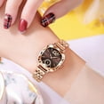 thumbnail image 3 of Women Quartz Watches Wrist Chain Strap Square Watch Easy Read Dial Office Ladies Fashion Dress Up Adjustable Stainless Steel Brown, 3 of 5