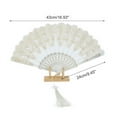 thumbnail image 2 of Unique Bargains 1 Pc Lucky Cloud Pattern Folding Fan for Masquerade White Silk Fabric, 2 of 5